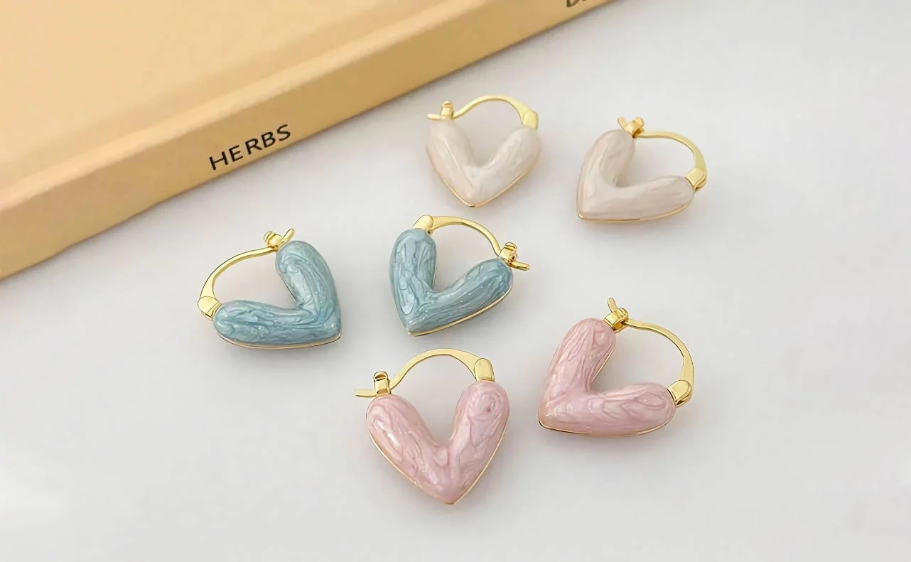 Delicate Heart Stud Earrings