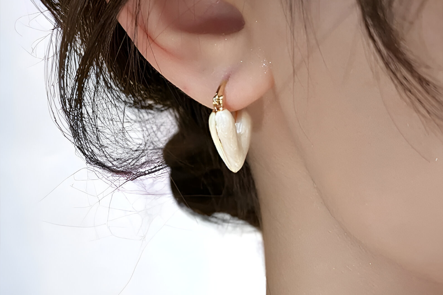 Heart Earrings in Silver and Gold