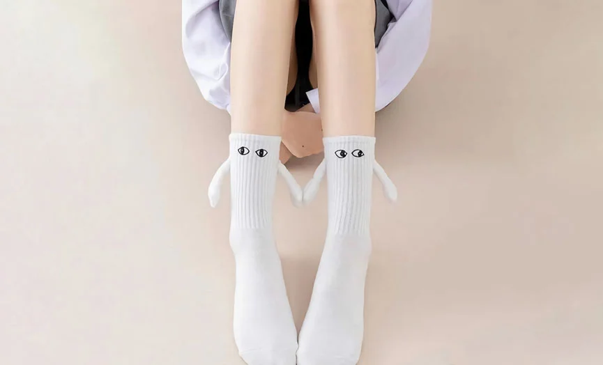 Cartoon Eye Couple Socks with Magnetic Appeal